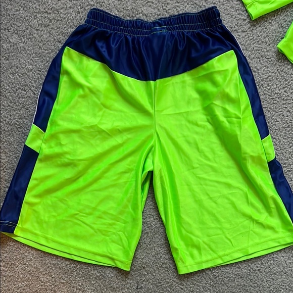 Neon Green Kids Athletic Shorts - Picture 2 of 9